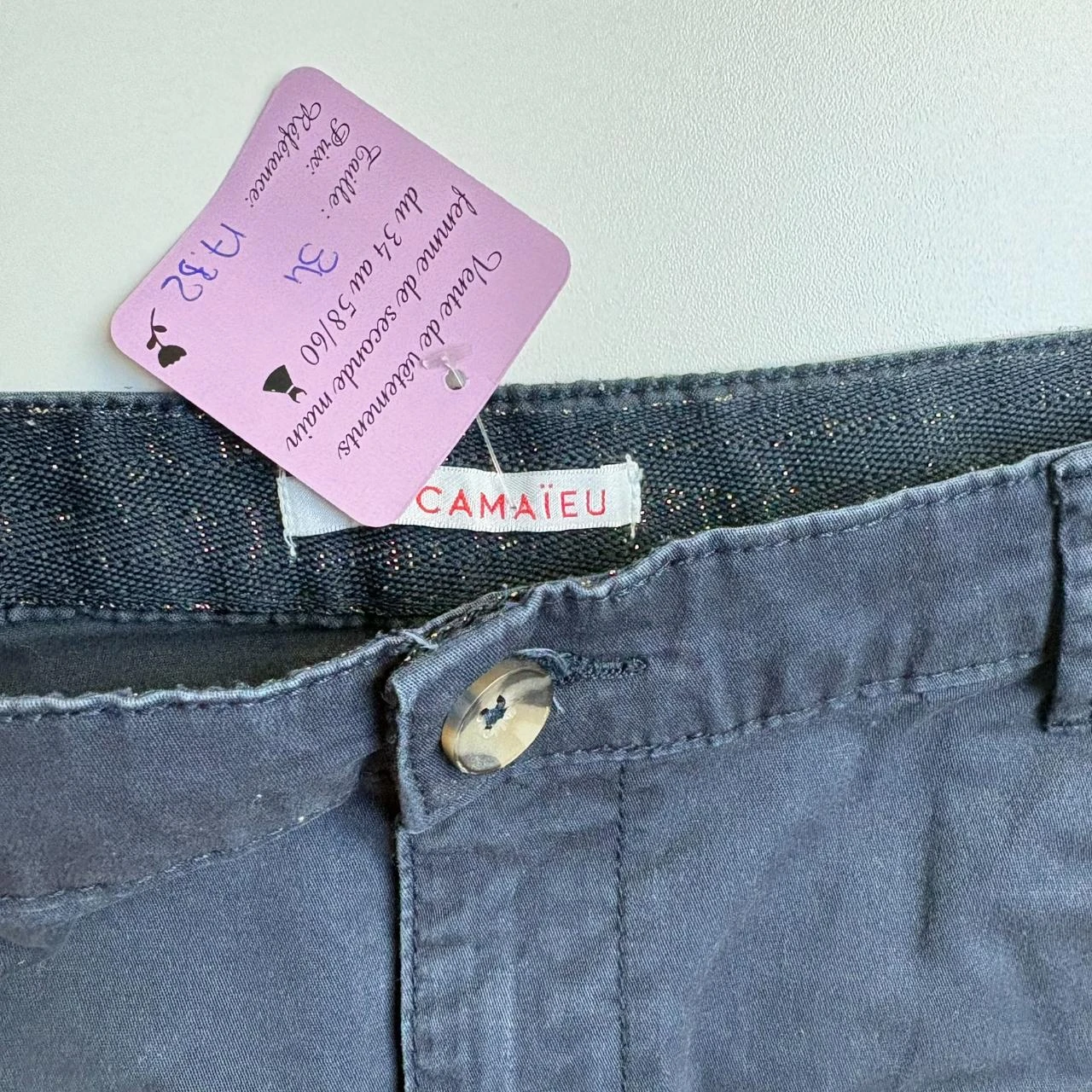 Navy blue denim skirt 34 – photo 3